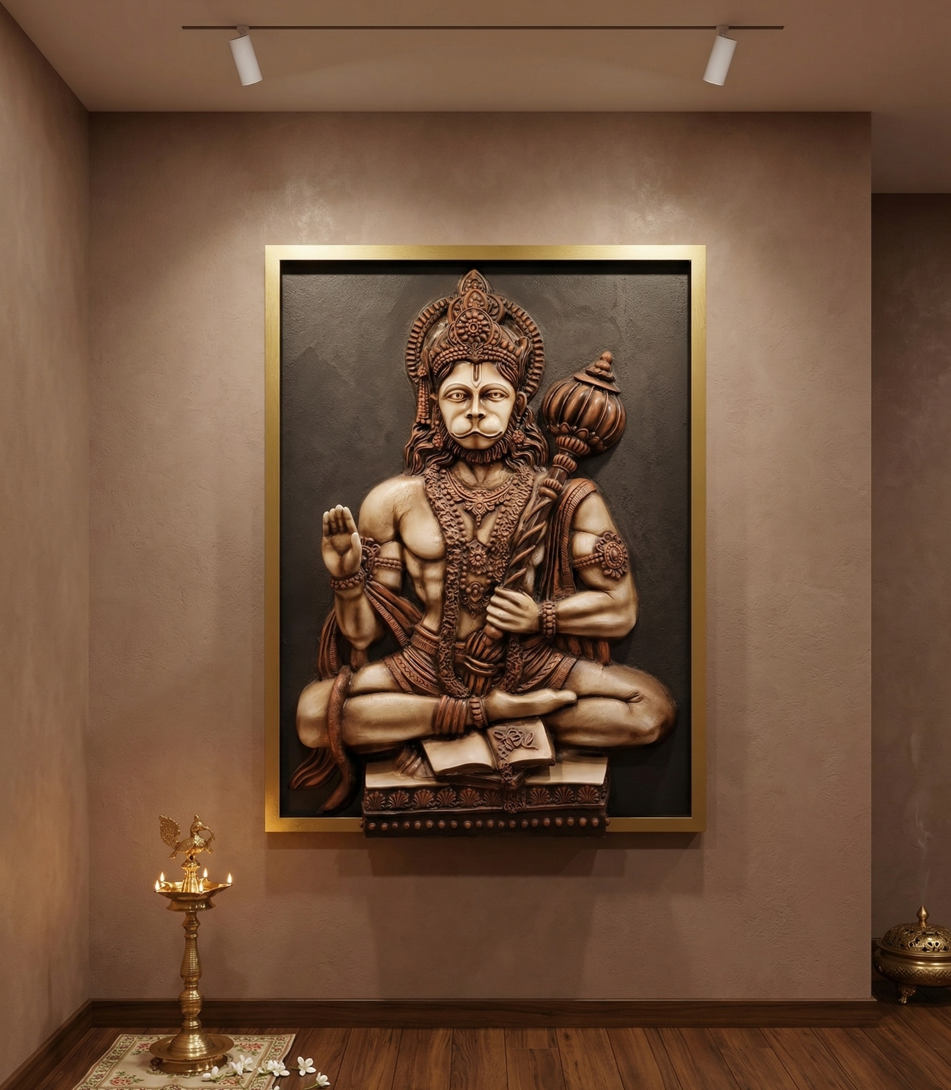 3D Hanuman Relief Mural - Gemini Generated Image 2as9gm2as9gm2as9